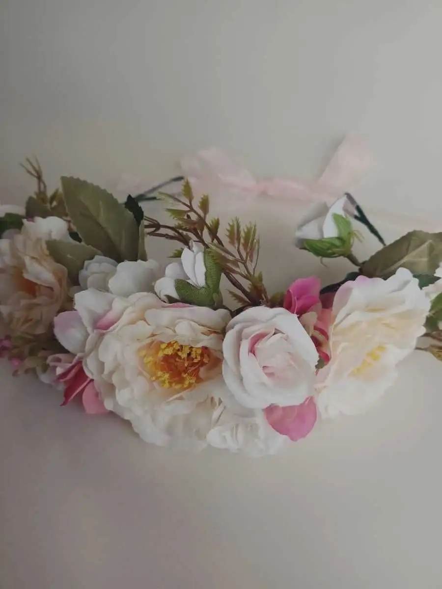 Свадебные венки из живых цветов для невесты