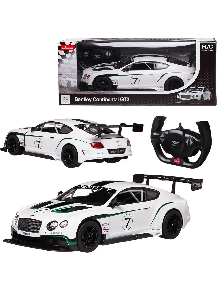 Машина р у 114 Bentley Continental GT3 цвет белый 24G RASTAR 161481756  купить за 3 565 ₽ в интернет-магазине Wildberries