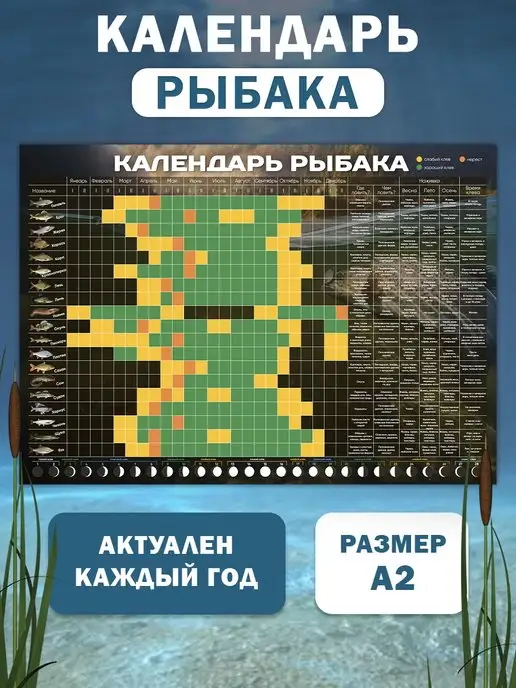 Новая идея Лунный календарь рыбака Подарок мужчине для рыбалки