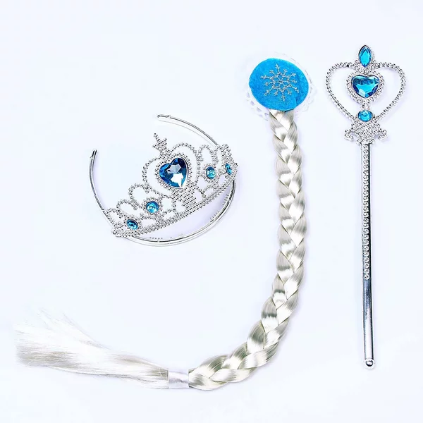 Карнавальный Набор плащ, коса, жезл, корона