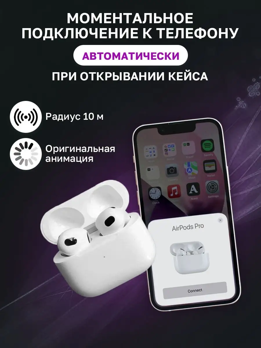 Наушники беспроводные AirPods Pro 2 для iphone android iPro Opt 161607637  купить за 1 795 ₽ в интернет-магазине Wildberries