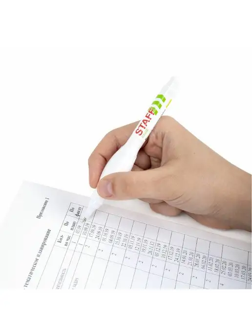STAFF Ручка-корректор 7 мл, металлический наконечник 2 штуки, 7 мл, 3 шт, фото 7