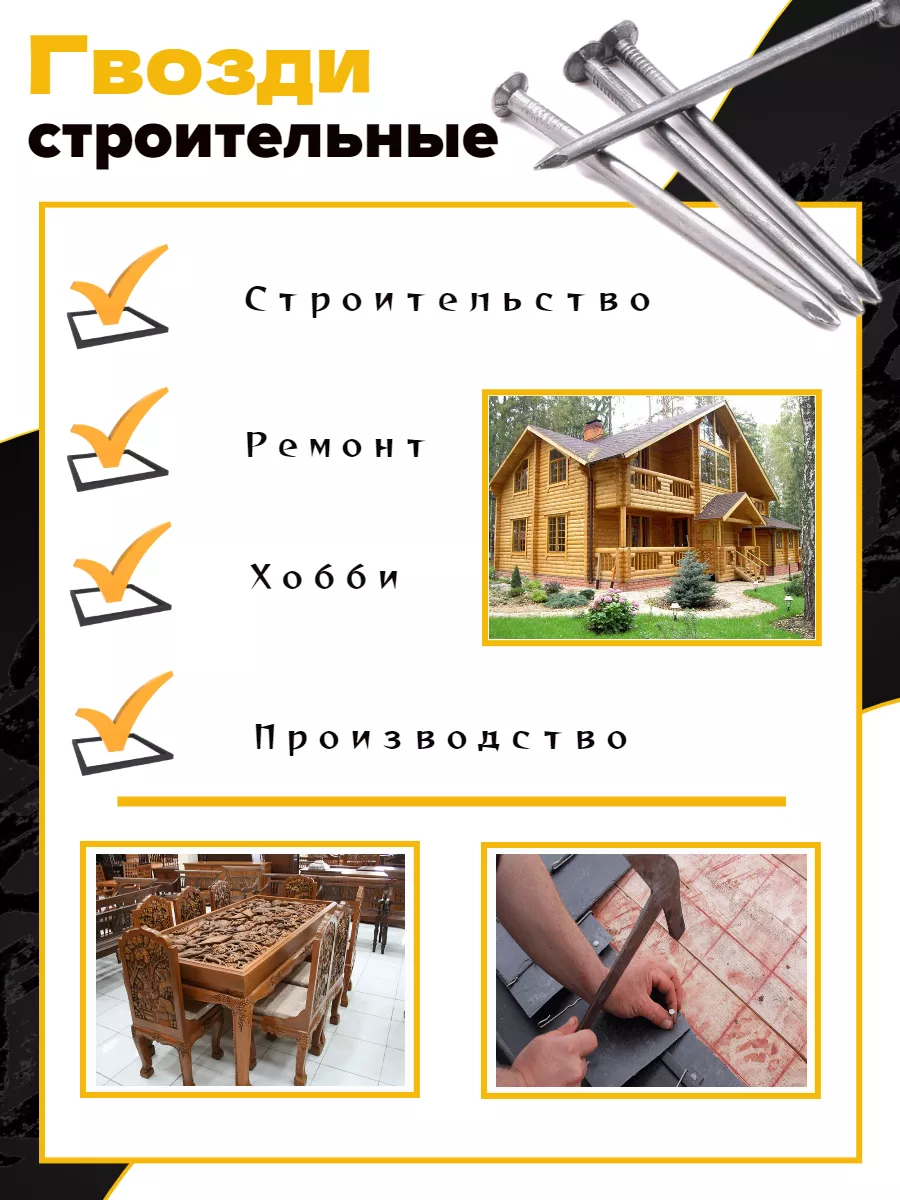 Гвозди шиферные 5х120 мм 5000 грамм 250 штук Zebra_Home 161672845 купить за  959 ₽ в интернет-магазине Wildberries