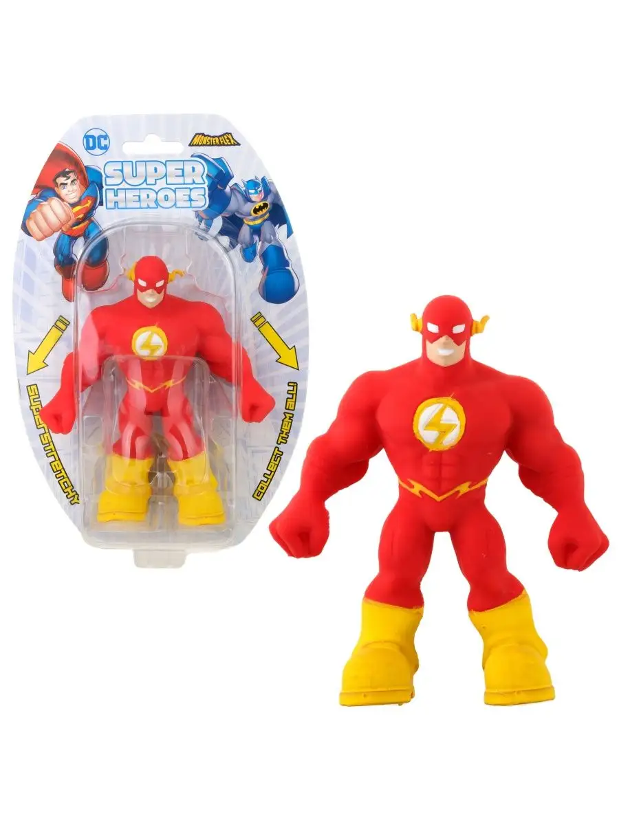 Monster Flex Super Heroes The Flash тянущаяся фигурка, 15 см 1Toy 161676578  купить в интернет-магазине Wildberries