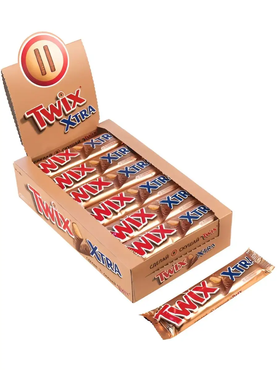 M.Twix Xtra шоколадный батончик 82г 24шт Twix 161679604 купить в  интернет-магазине Wildberries