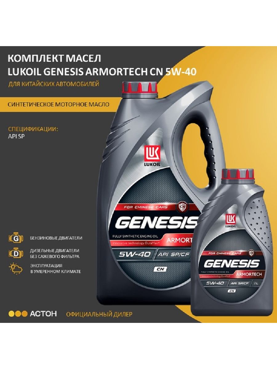 Масло лукойл genesis armortech 5w40 4л