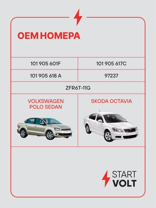 STARTVOLT Свечи зажигания 4 шт для Volkswagen Polo Skoda Octavia A5, 4 шт, фото 2