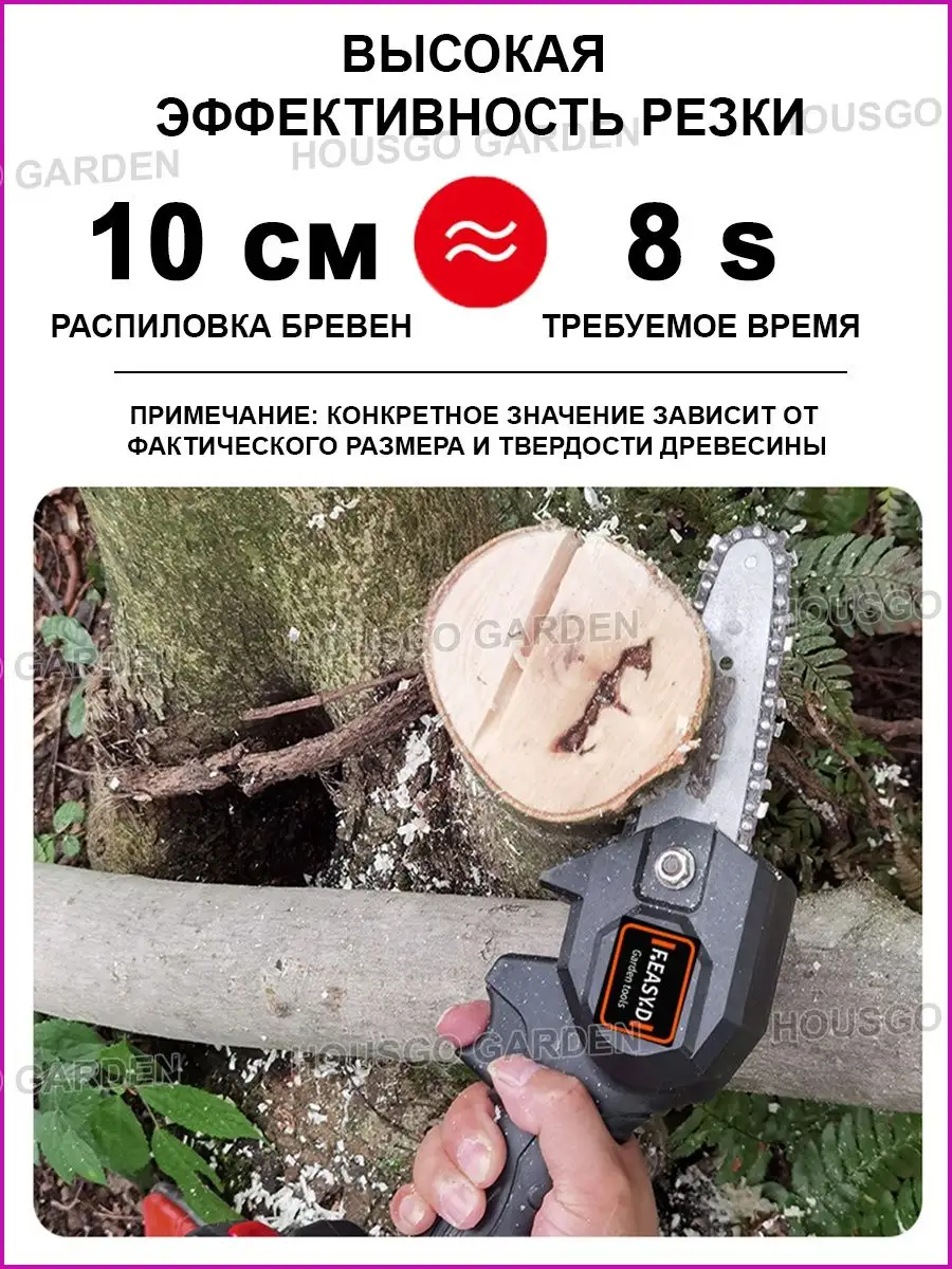 Электропила цепная аккумуляторная 4 дюйма HOUSGO GARDEN 161727890 купить за  1 313 ₽ в интернет-магазине Wildberries