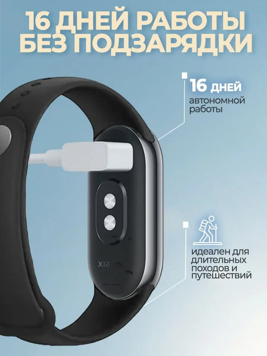 Фитнес браслет Xiaomi Mi Band 8 смарт часы, умный шагомер Xiaomi 161763522  купить за 2 045 ₽ в интернет-магазине Wildberries