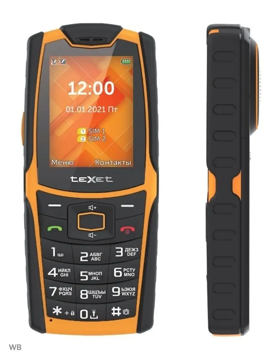 Мобильный телефон teXet TM-521R черный-оранжевый teXet 161779272 купить за  2 923 ₽ в интернет-магазине Wildberries