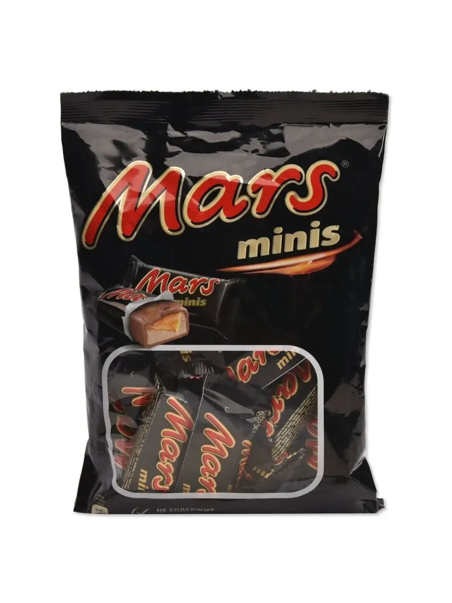 Mars Батончик Mars Minis шоколадный с нугой и карамелью, 182 гр