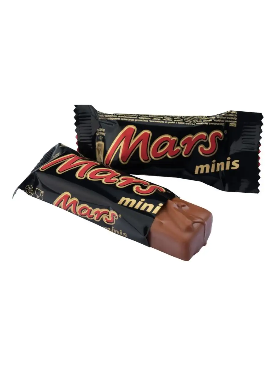 Mars Батончик Mars Minis шоколадный с нугой и карамелью, 182 гр