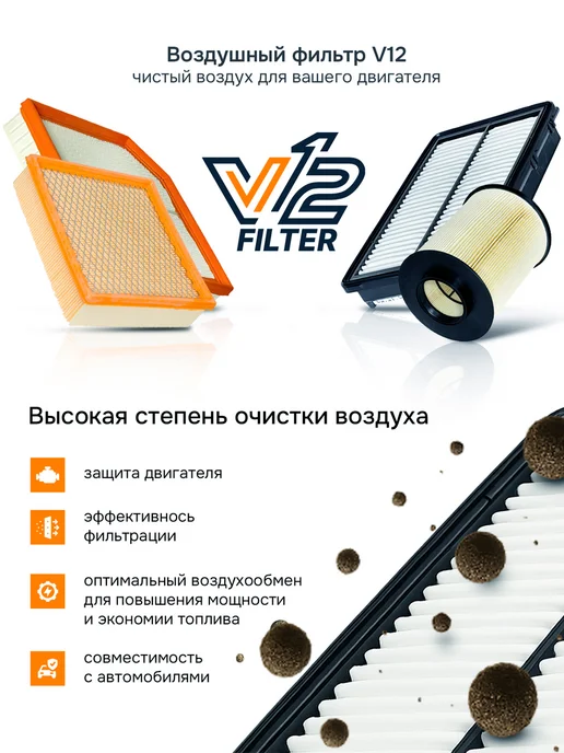 V12 Воздушный фильтр Киа Оптима 4, Хендай Соната 7, вариант, фото 5