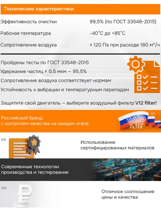 V12 Воздушный фильтр Киа Оптима 4, Хендай Соната 7, вариант, фото 6