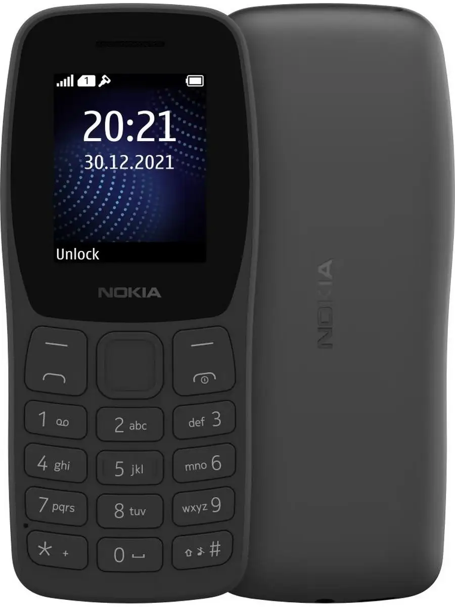 Nokia Мобильный телефон 105 TA-1432 SS, черный (2022)