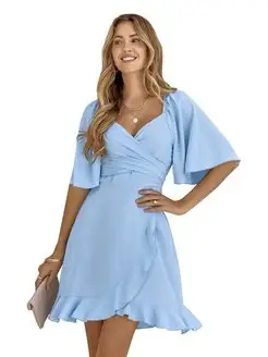 Платье женское летнее вечернее праздничное нарядное на запах Lirsa 161948816 купить за 1 360 ₽ в интернет-магазине Wildberries