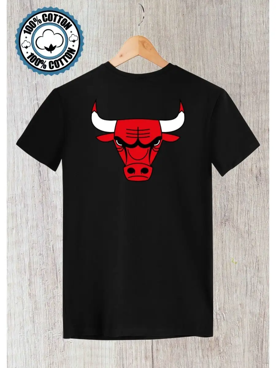 футболка с принтом чикаго красный бык chicago bulls Unique goods 162008594  купить за 991 ₽ в интернет-магазине Wildberries