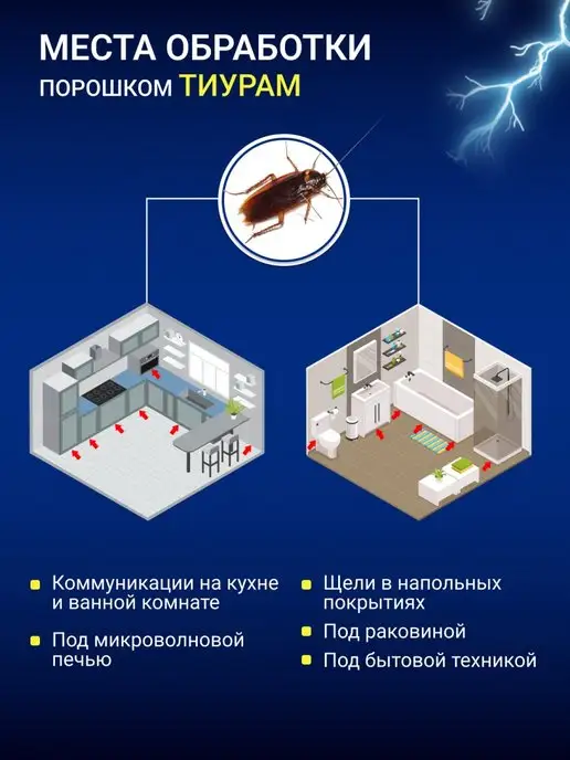 ТИУРАМ TMTD Тиурам кабельный порошок от тараканов 100 гр, 100 г, фото 5