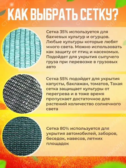 Затеняющие сетки Сетка затеняющая для теплиц и огорода 35% 1,5х5м, 1.5x5 м, фото 6