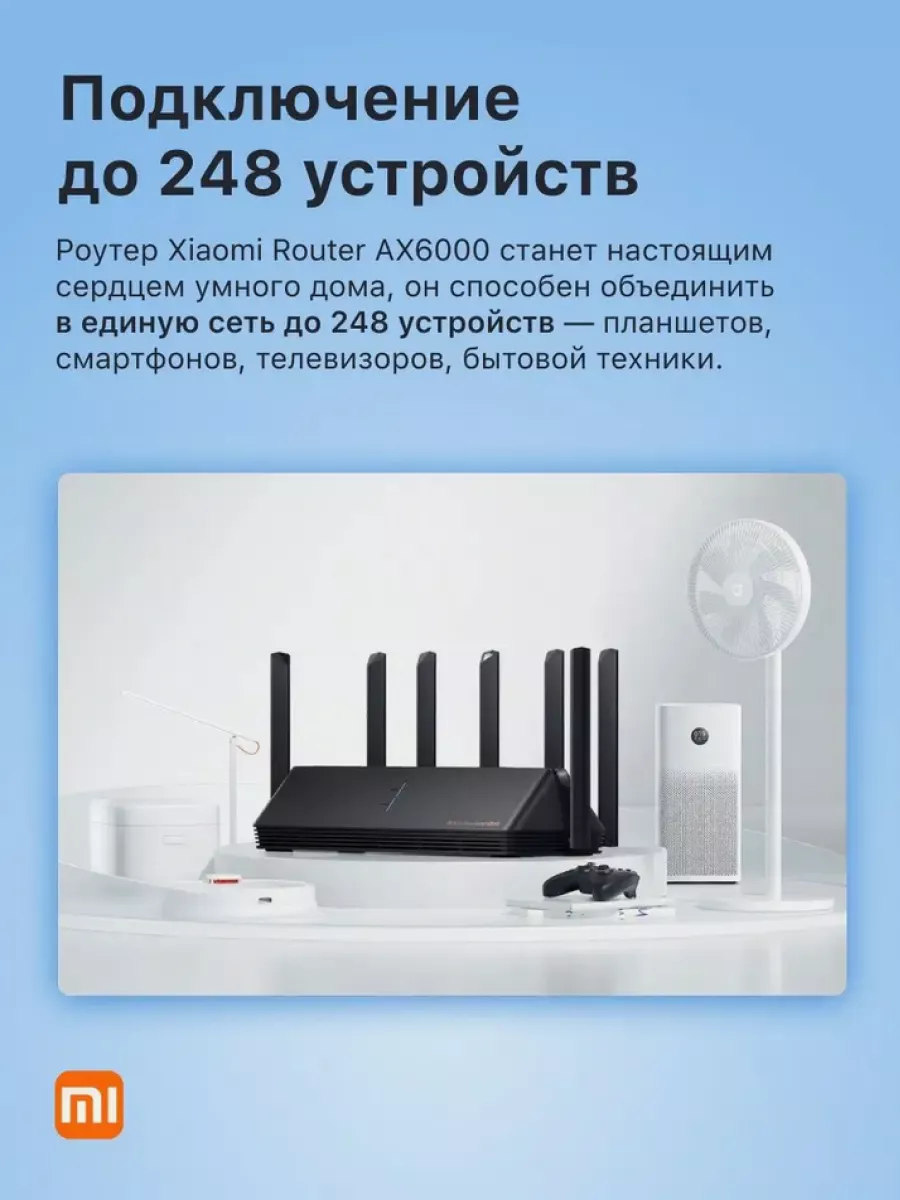 Роутер для интернета вай фай Wi-Fi маршрутизатор AX6000 Xiaomi 162025503  купить за 6 761 ₽ в интернет-магазине Wildberries