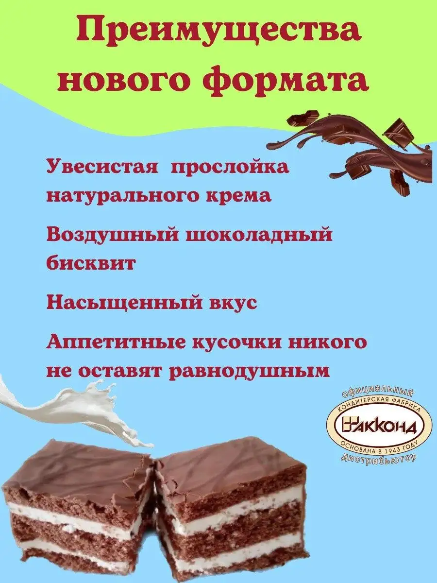 Бисквитный торт Ломтишка в глазури 380гр Акконд 162051127 купить за 400 ₽ в  интернет-магазине Wildberries