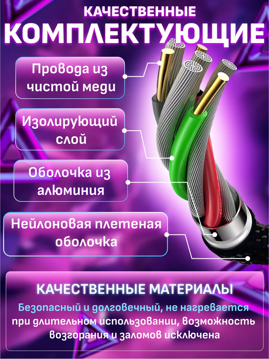 Кабель usb type-c для быстрой зарядки телефона FlashQ 162065145 купить за  184 ₽ в интернет-магазине Wildberries