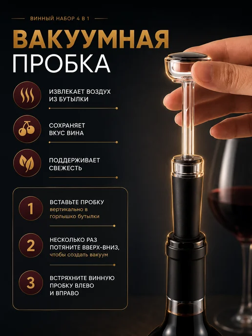 Nestrenvi Штопор для вина электрический – автоматический аксессуар, черный, фото 5