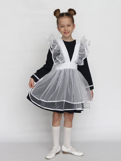 HASSY kids Фартук белый школьный на 1 сентября, белый, фото 4