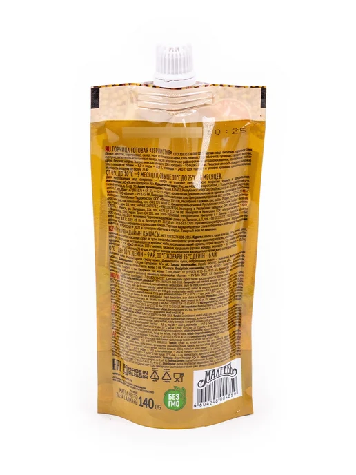 МахеевЪ Горчица Зернистая кисло-сладкая, дой-пак 140г, 36 шт, 140 г, 36 шт, фото 7