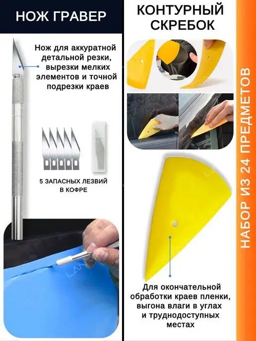 LANRIN Набор инструментов для тонировки и пленки, и пленки, фото 3