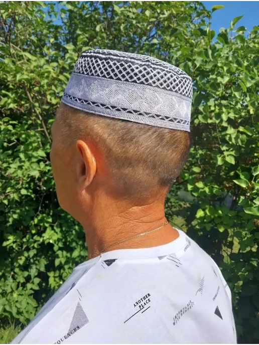 Gravitation islam Тюбетейка шапка мусульманская на никах в мечеть, серый, фото 5