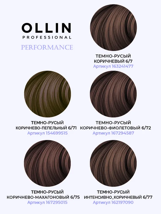 Ollin Professional Краска для волос Perfomance 6.77, 60 мл, 60 мл, фото 8