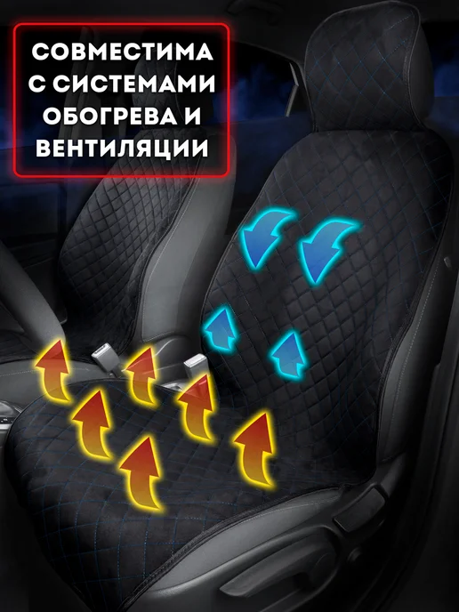 BASOTA Накидки на сиденья автомобиля универсальные замшевые, синий, фото 4