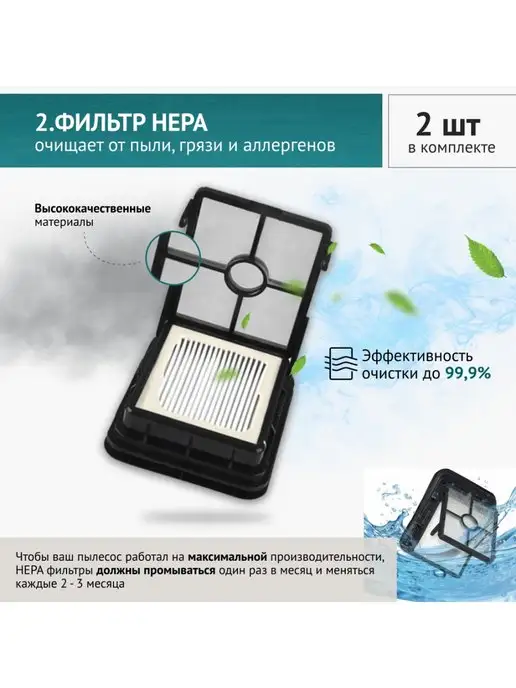 DOCTOR FILTERS Фильтры и щетка для пылесоса Bissel Crosswave 17132, черный, фото 3