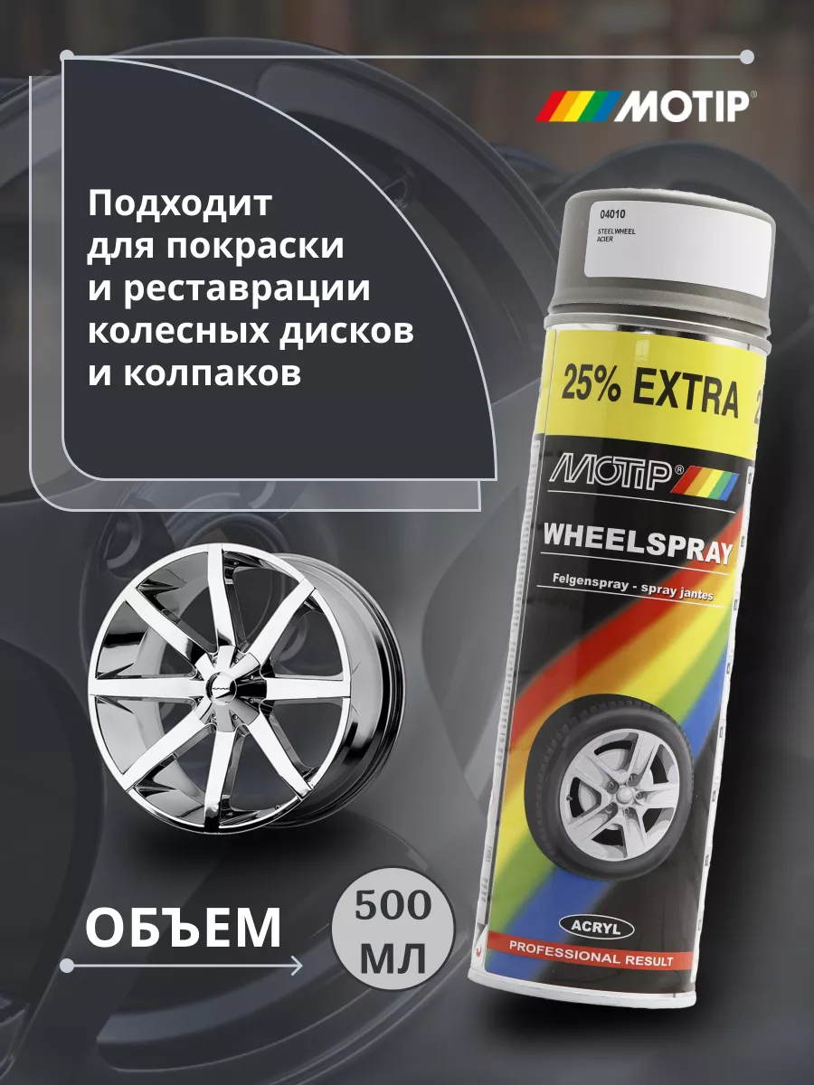 Краска для дисков стальная 500мл MOTIP 162394551 купить за 623 ₽ в  интернет-магазине Wildberries