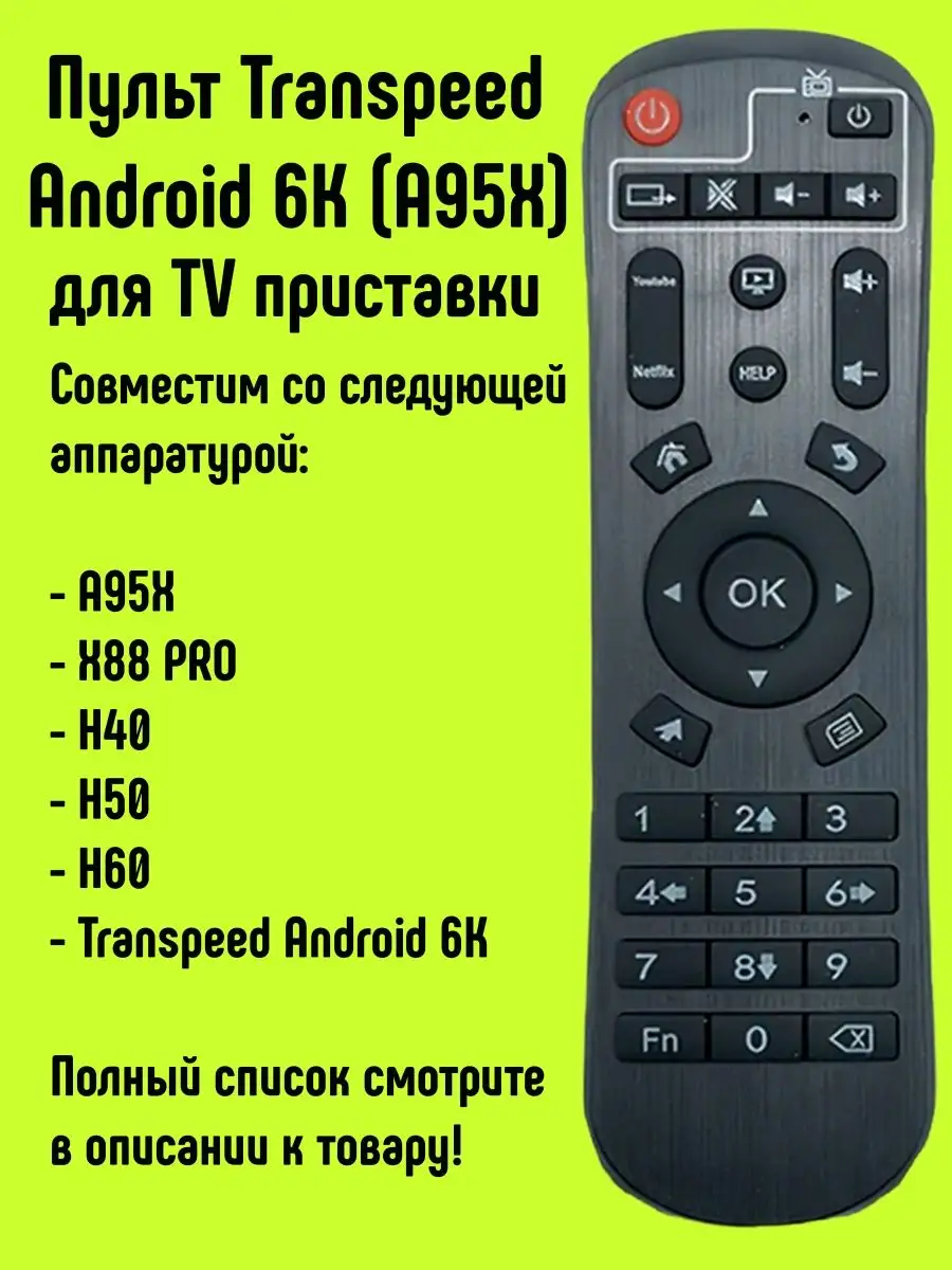 Пульт Transpeed Android 6K (A95X) для смарт TV приставки DULGER 162407363  купить за 500 ₽ в интернет-магазине Wildberries