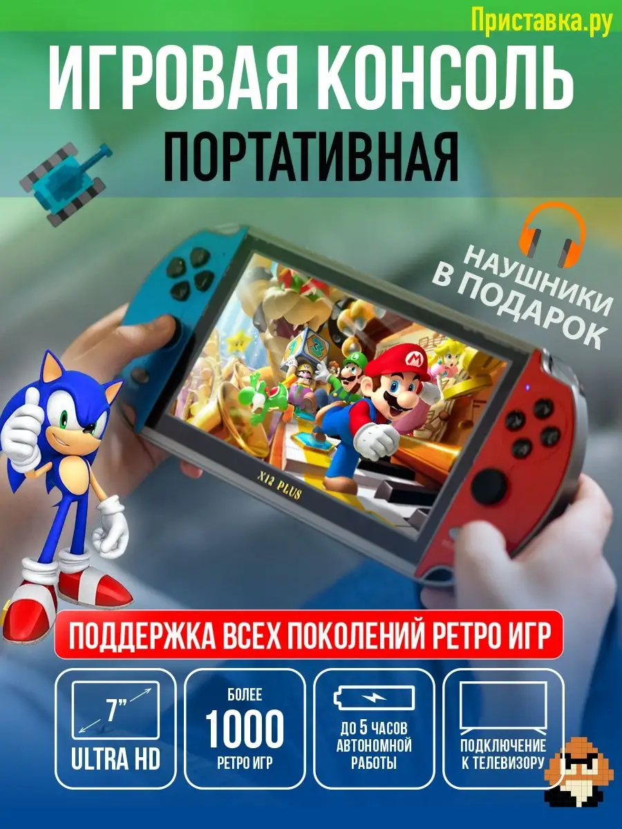 Retro Genesis Игровая приставка консоль портативная