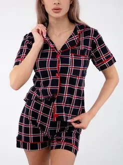 Пижама с шортами хлопок EMMI STYLE 162420201 купить за 738 ₽ в интернет-магазине Wildberries