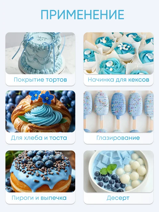 Шокодель Ганаш крем для торта готовый начинка голубой 500 г, 500 г, фото 3