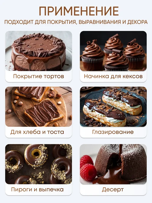 Шокодель Ганаш шоколадный готовый, крем для торта и глазурь 500 г, 500 г, фото 3