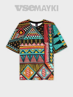 футболка oversize с принтом африканский стиль Vsemaykiru 162459632 купить за 1 698 ₽ в интернет-магазине Wildberries