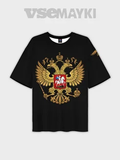 футболка oversize с принтом россия VseMayki 162460547 купить за 1 050 ₽ в интернет‑магазине Wildberries