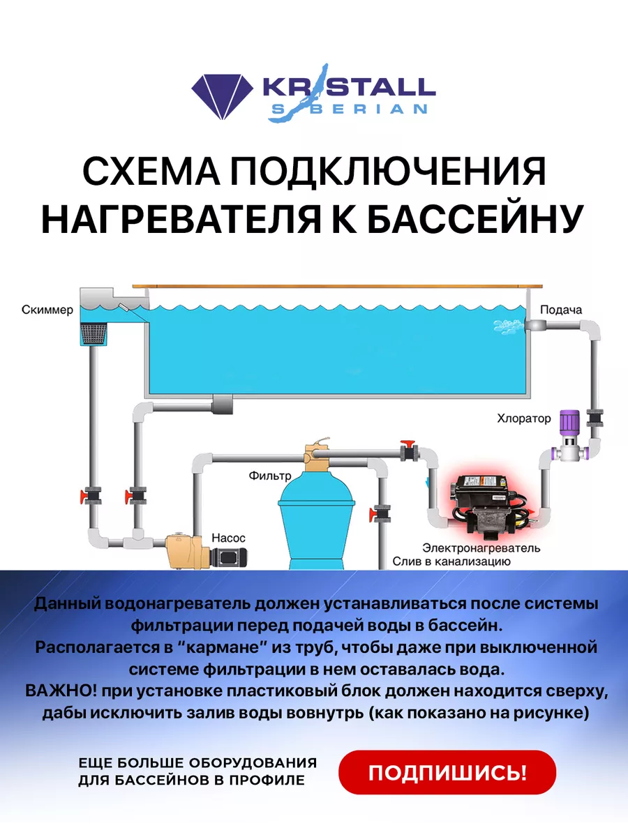 Нагреватель для бассейна Kristall 162461323 купить за 12 128 ₽ в  интернет-магазине Wildberries