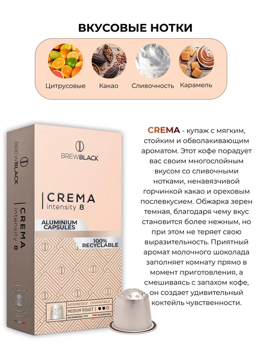 BrewBlack Кофе в капсулах для кофемашин Nespresso 50 штук, вариант, фото 2