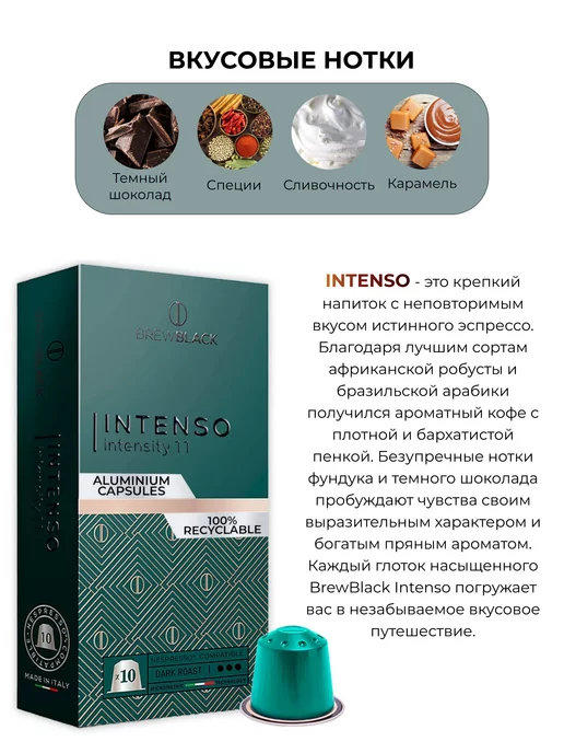 BrewBlack Кофе в капсулах для кофемашин Nespresso 50 штук, вариант, фото 5