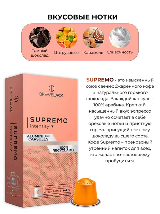 BrewBlack Кофе в капсулах для кофемашин Nespresso 50 штук, вариант, фото 6