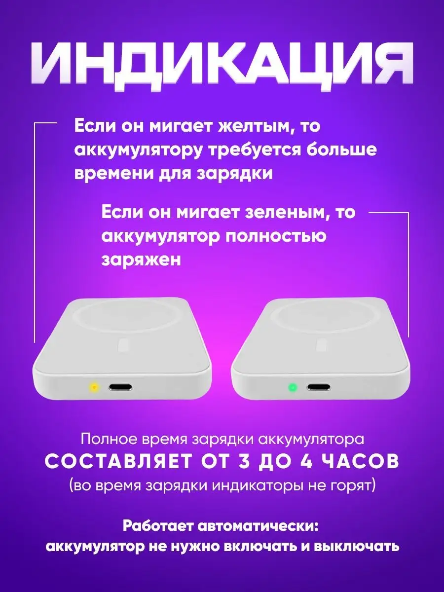 Повербанк Magsafe аккумулятор power bank для iPhone Внешний аккумулятор  MagSafe Battery Pack 162529161 купить за 619 ₽ в интернет-магазине  Wildberries