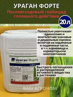 Гербицид Ураган форте 20 литров Syngenta 162532505 купить за 17 982 ₽ в интернет-магазине Wildberries