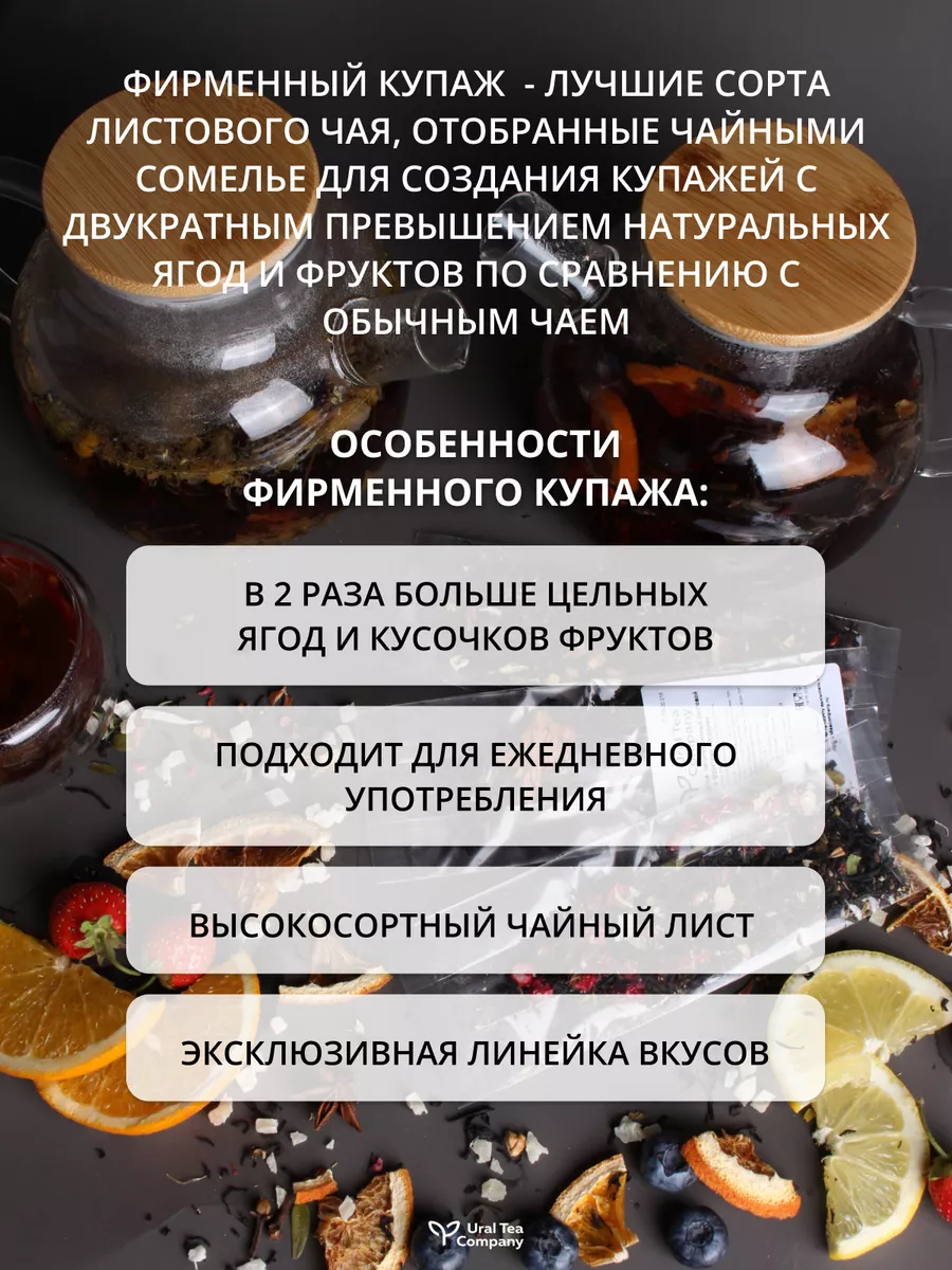 Чай листовой черный с фруктами и ягодами набор Ural Tea Company 162561445  купить в интернет-магазине Wildberries