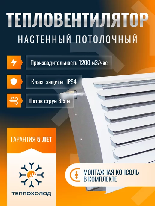 Тепломаш Тепловентилятор водяной КЭВ-25Т3W2, 3 Вт, фото 2